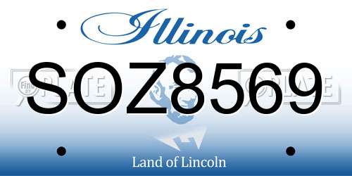 SOZ8569 Illinois License Plate