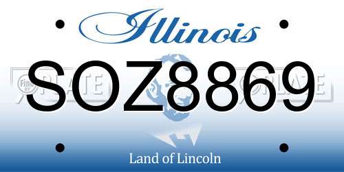 SOZ8869 Illinois License Plate