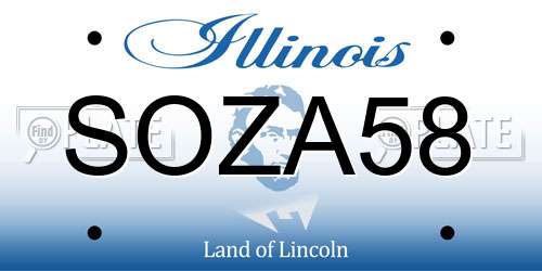SOZA58 Illinois License Plate