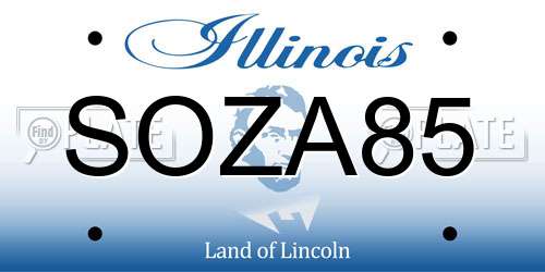 SOZA85 Illinois License Plate