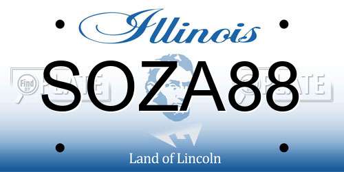 SOZA88 Illinois License Plate