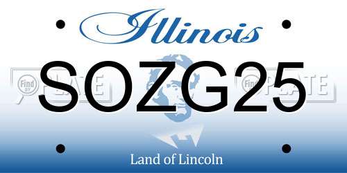 SOZG25 Illinois License Plate