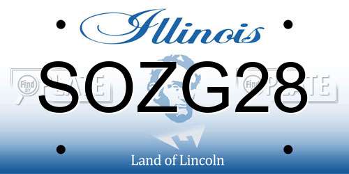 SOZG28 Illinois License Plate