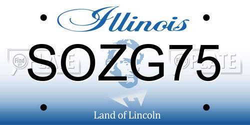 SOZG75 Illinois License Plate
