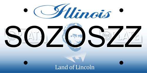 SOZOSZZ Illinois License Plate