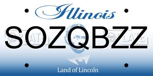 SOZQBZZ Illinois License Plate