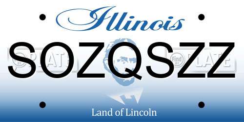 SOZQSZZ Illinois License Plate