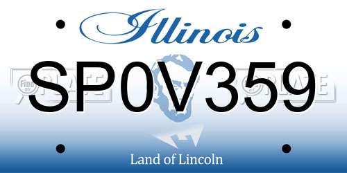 SP0V359 Illinois License Plate