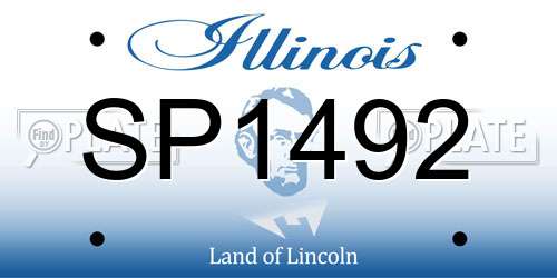 SP1492 Illinois License Plate