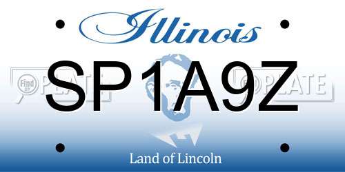 SP1A9Z Illinois License Plate