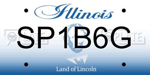 SP1B6G Illinois License Plate