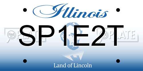 SP1E2T Illinois License Plate