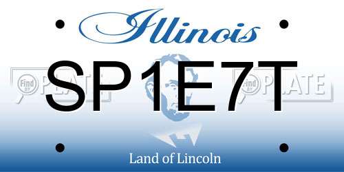 SP1E7T Illinois License Plate