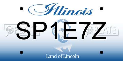 SP1E7Z Illinois License Plate