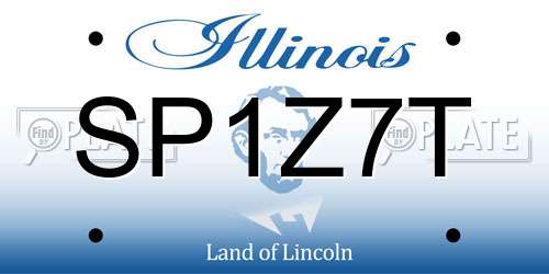 SP1Z7T Illinois License Plate