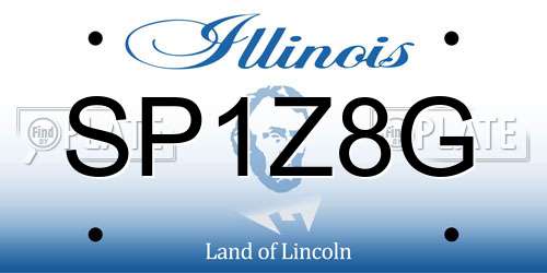 SP1Z8G Illinois License Plate