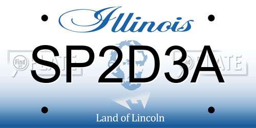 SP2D3A Illinois License Plate