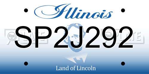 SP2J292 Illinois License Plate
