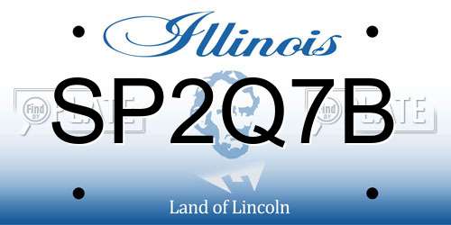 SP2Q7B Illinois License Plate