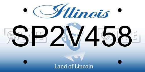 SP2V458 Illinois License Plate