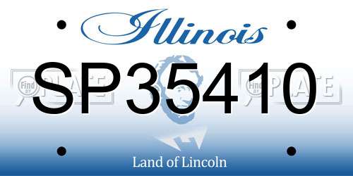 SP35410 Illinois License Plate