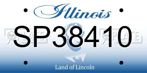 SP38410 Illinois License Plate