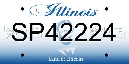 SP42224 Illinois License Plate
