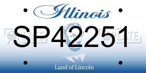 SP42251 Illinois License Plate