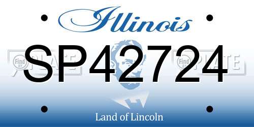 SP42724 Illinois License Plate