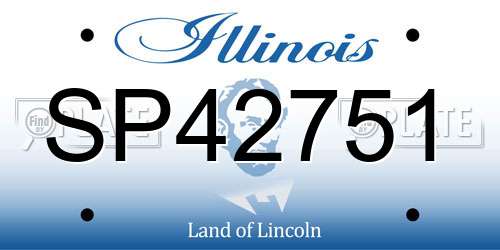 SP42751 Illinois License Plate