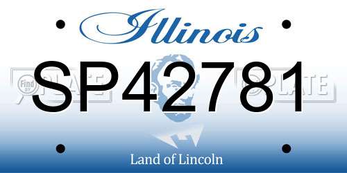 SP42781 Illinois License Plate