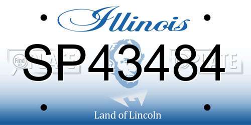SP43484 Illinois License Plate