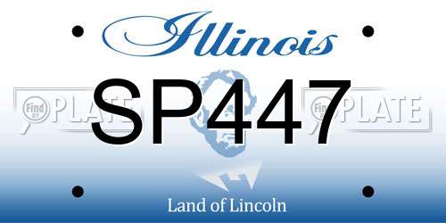 SP447 Illinois License Plate