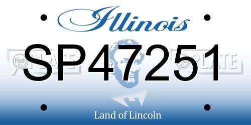 SP47251 Illinois License Plate