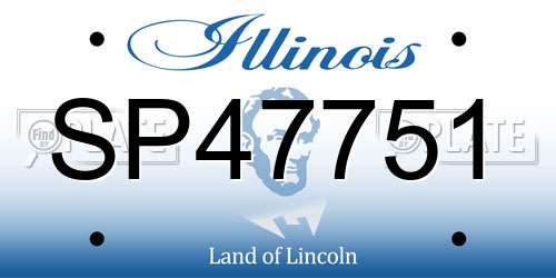 SP47751 Illinois License Plate