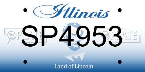 SP4953 Illinois License Plate