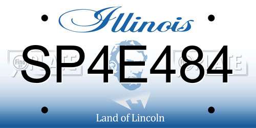 SP4E484 Illinois License Plate