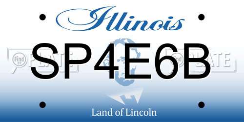 SP4E6B Illinois License Plate