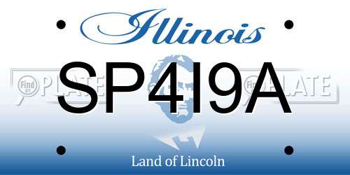 SP4I9A Illinois License Plate