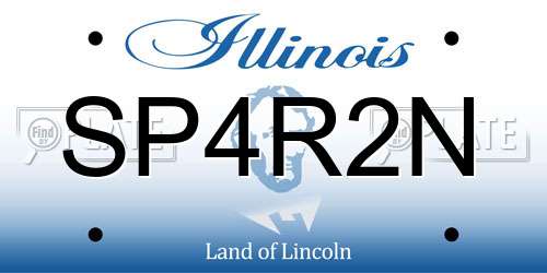 SP4R2N Illinois License Plate