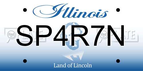 SP4R7N Illinois License Plate