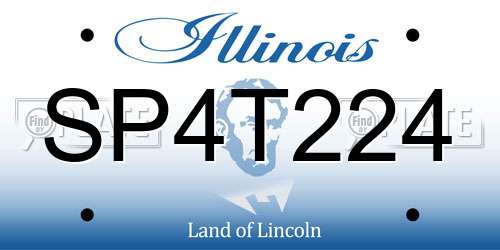 SP4T224 Illinois License Plate