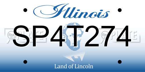 SP4T274 Illinois License Plate