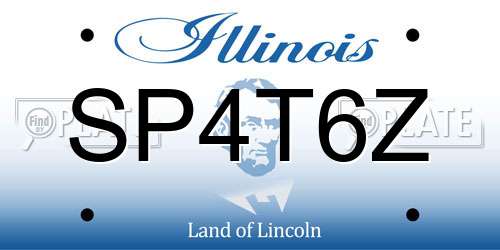 SP4T6Z Illinois License Plate