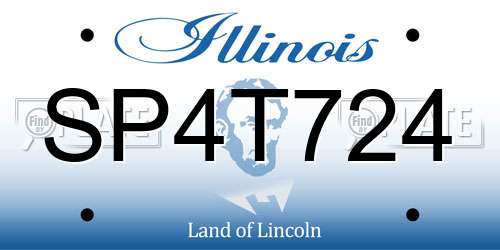 SP4T724 Illinois License Plate