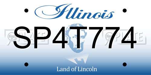 SP4T774 Illinois License Plate
