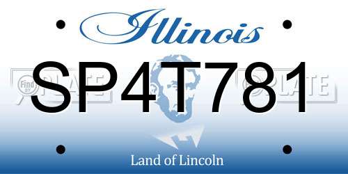 SP4T781 Illinois License Plate