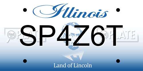 SP4Z6T Illinois License Plate