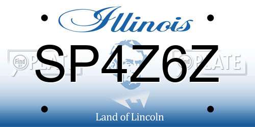 SP4Z6Z Illinois License Plate