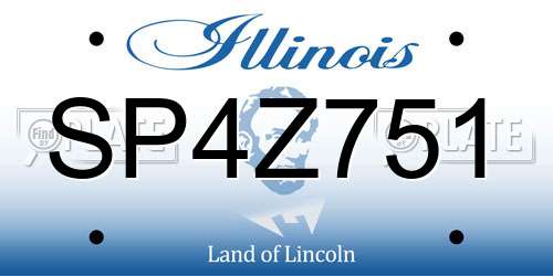 SP4Z751 Illinois License Plate